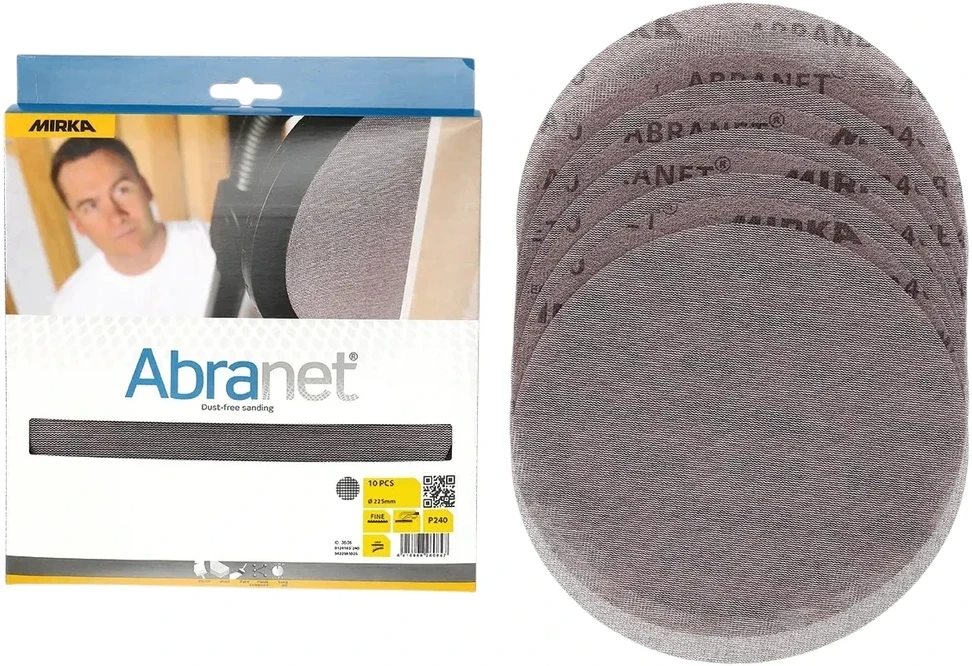 Mirka Ltd Suomija Šlifavimo tinklelis Mirka® Abranet 225 mm, Grūdėtumas: P100, Pakuotė: Pakuotė - 25 vnt