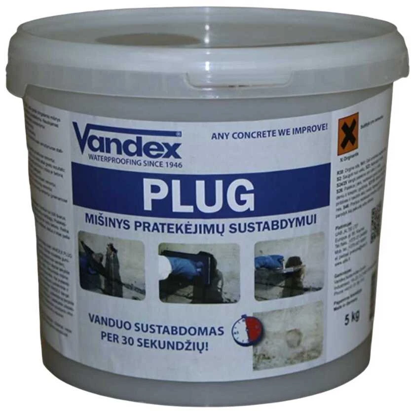Vandex Vokietija Pratekėjimus stabdantis mišinys Vandex Plug, 5kg