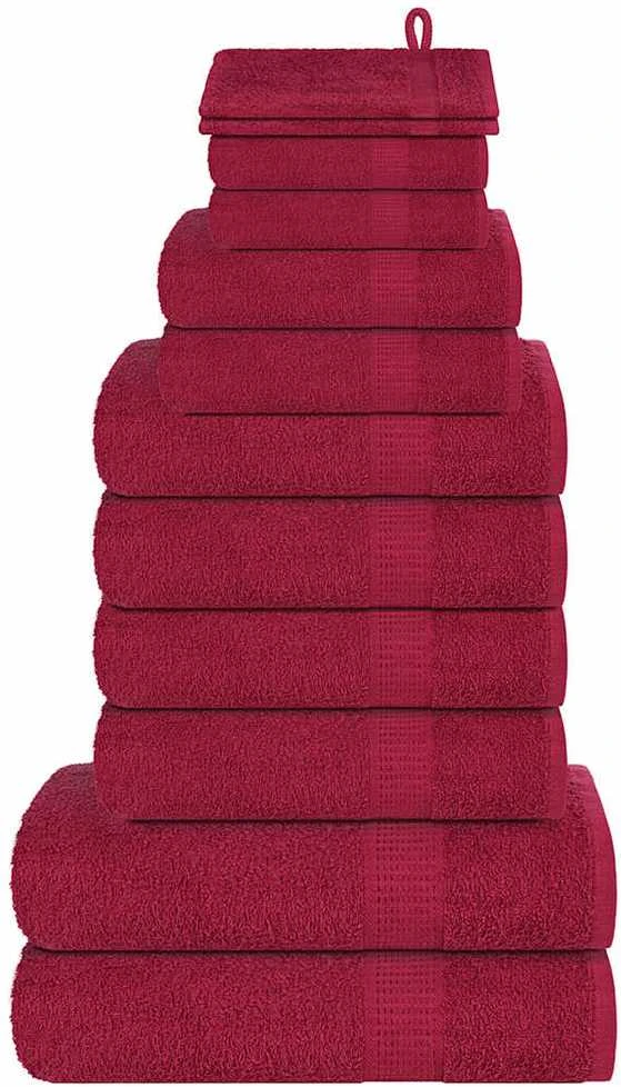 Rankšluostis Rankšluosčių rinkinys, 12vnt., raudoni, 100% medvilnė, 360g/m²