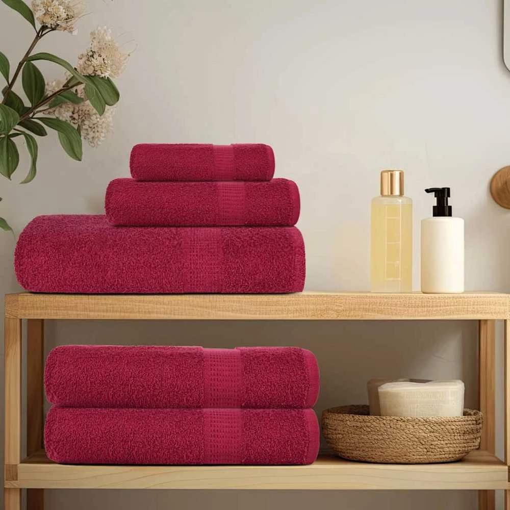 Rankšluostis Rankšluosčių rinkinys, 12vnt., raudoni, 100% medvilnė, 360g/m²