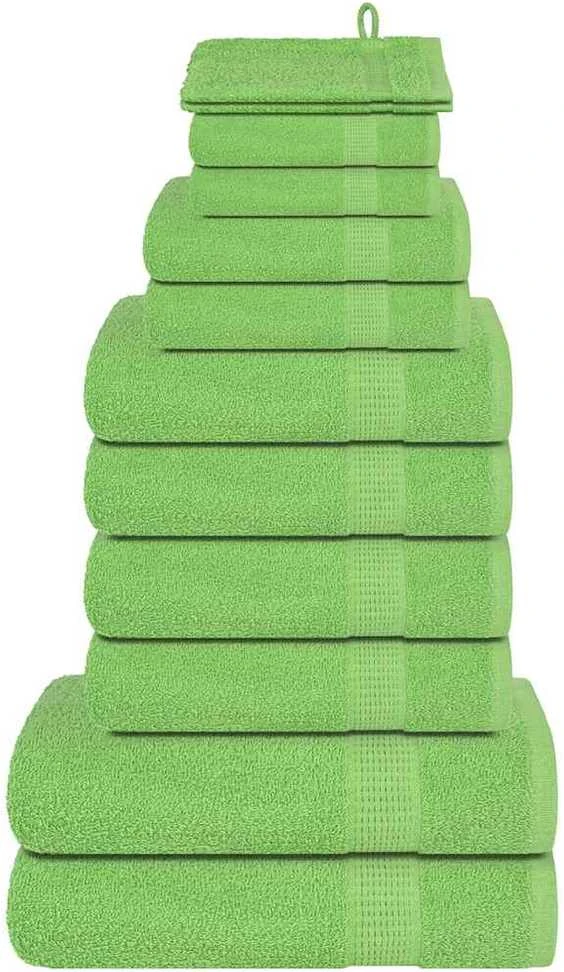 Rankšluostis Rankšluosčių rinkinys, 12vnt., žali, 100% medvilnė, 360g/m²