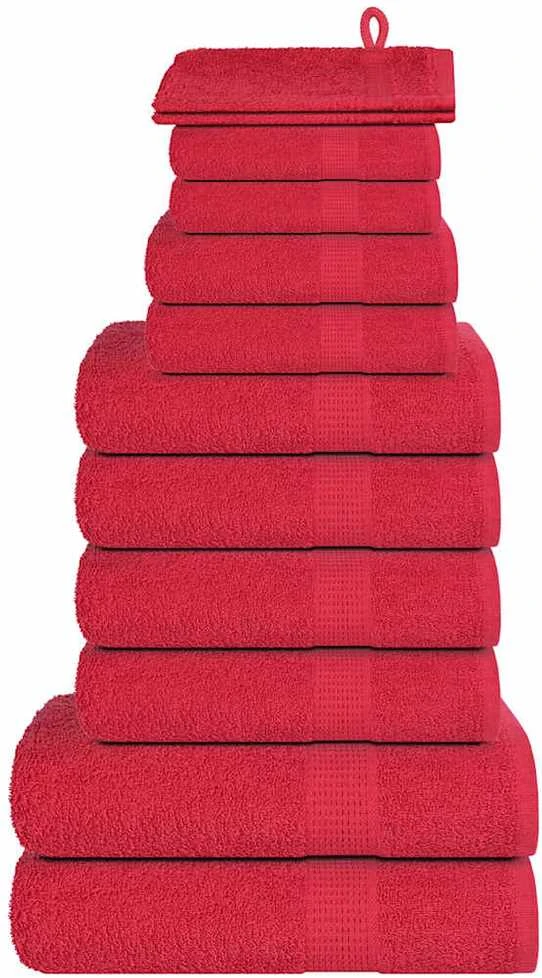 Rankšluostis Rankšluosčių rinkinys, 12vnt., raudoni, 100% medvilnė, 360g/m²
