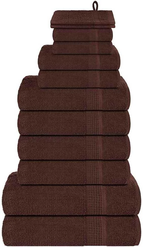 Rankšluostis Rankšluosčių rinkinys, 12vnt., rudi, 100% medvilnė, 360g/m²