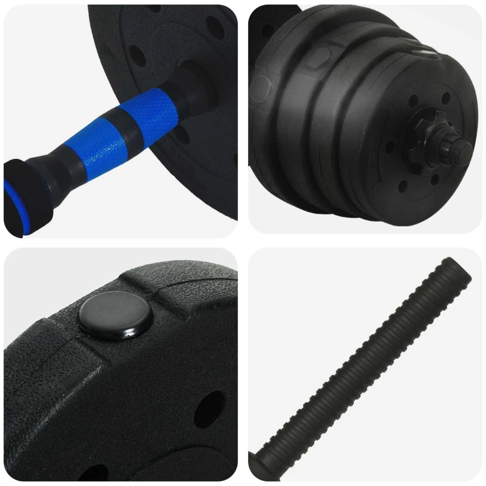 2-in-1 hantelių rinkinys 40 kg Juoda ir mėlyna
