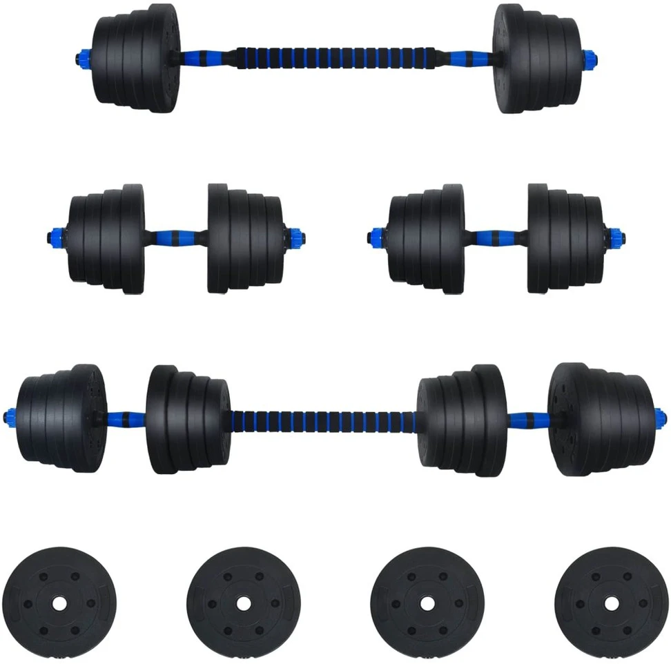 2-in-1 hantelių rinkinys 40 kg Juoda ir mėlyna