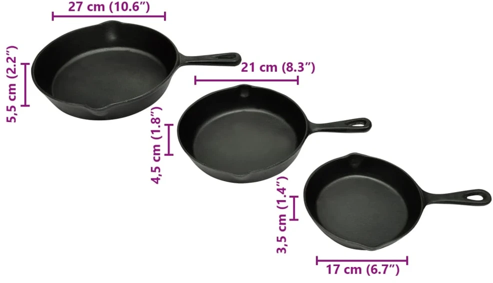 3 Ketaus Keptuvės Griliui, Steikams