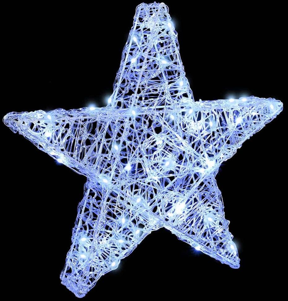3D žvaigždė 50 LED Šalta balta 55 x 53.5 x 10 cm Akrilas