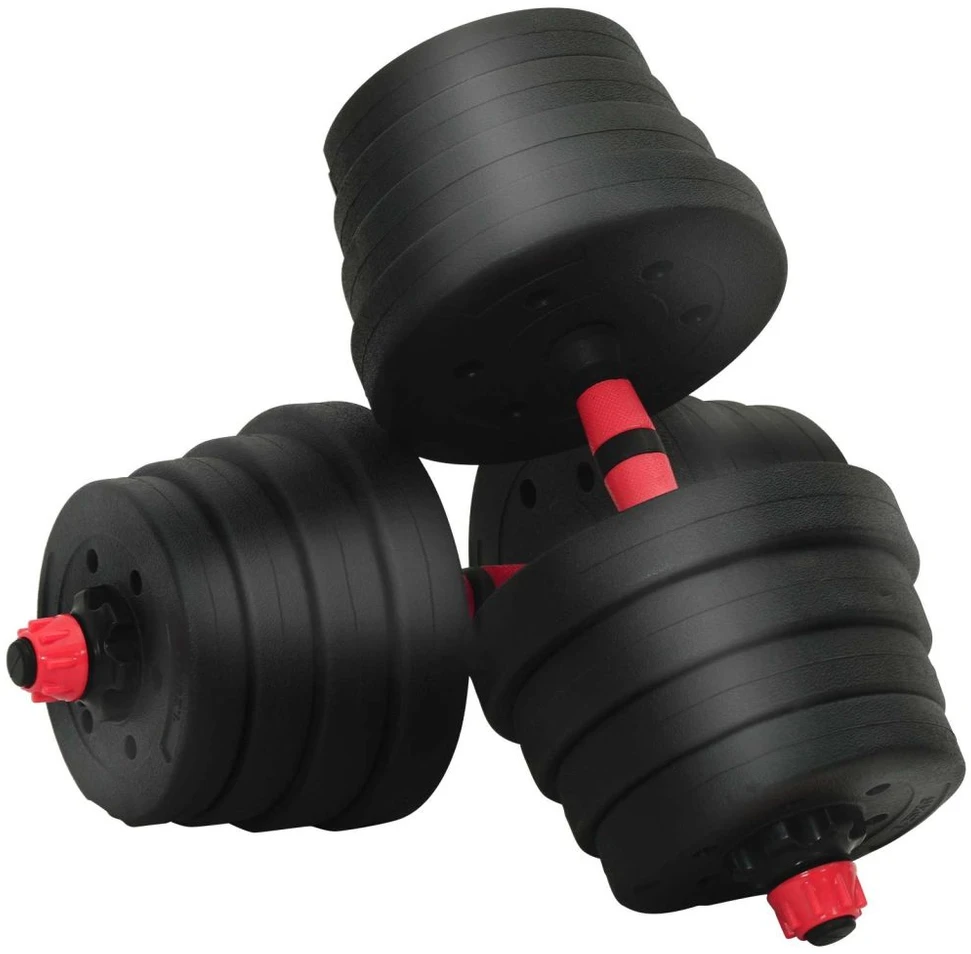 4-in-1 hantelių rinkinys 40 kg Juoda ir raudona