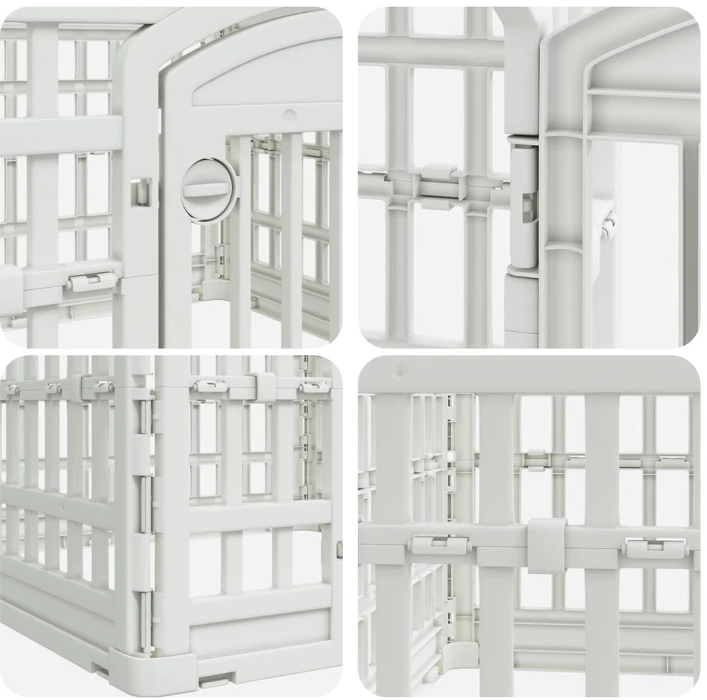 4 panelių šunų žaidimų buferis 60 x 60 x 38 cm Plastmasė Balta