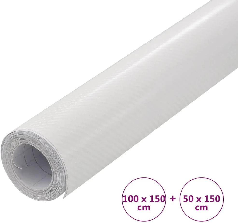 4D Automobilio plėvelės, 2vnt., baltos, 100x150cm+50x150cm