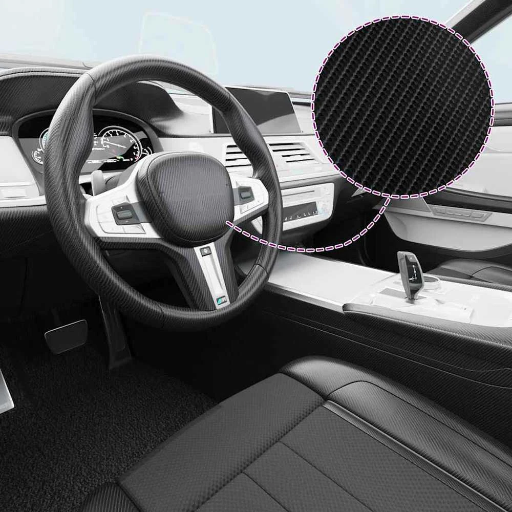 4D Automobilio plėvelės, 2vnt., juodos, 100x150cm