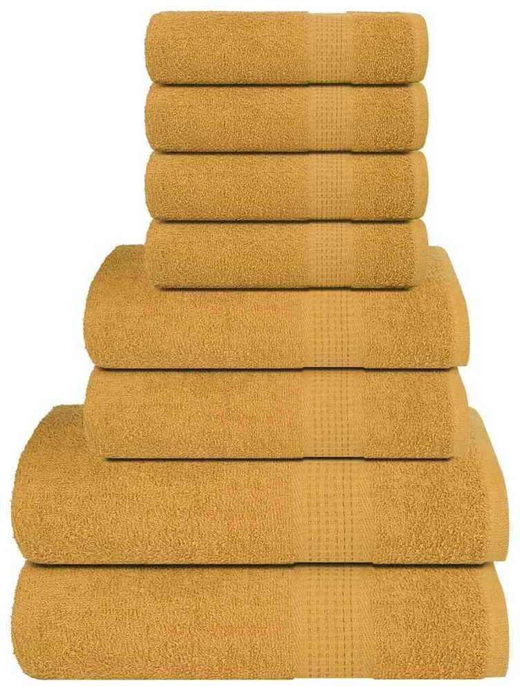Rankšluostis Rankšluosčių rinkinys, 8vnt., auksiniai, 100% medvilnė, 360g/m²