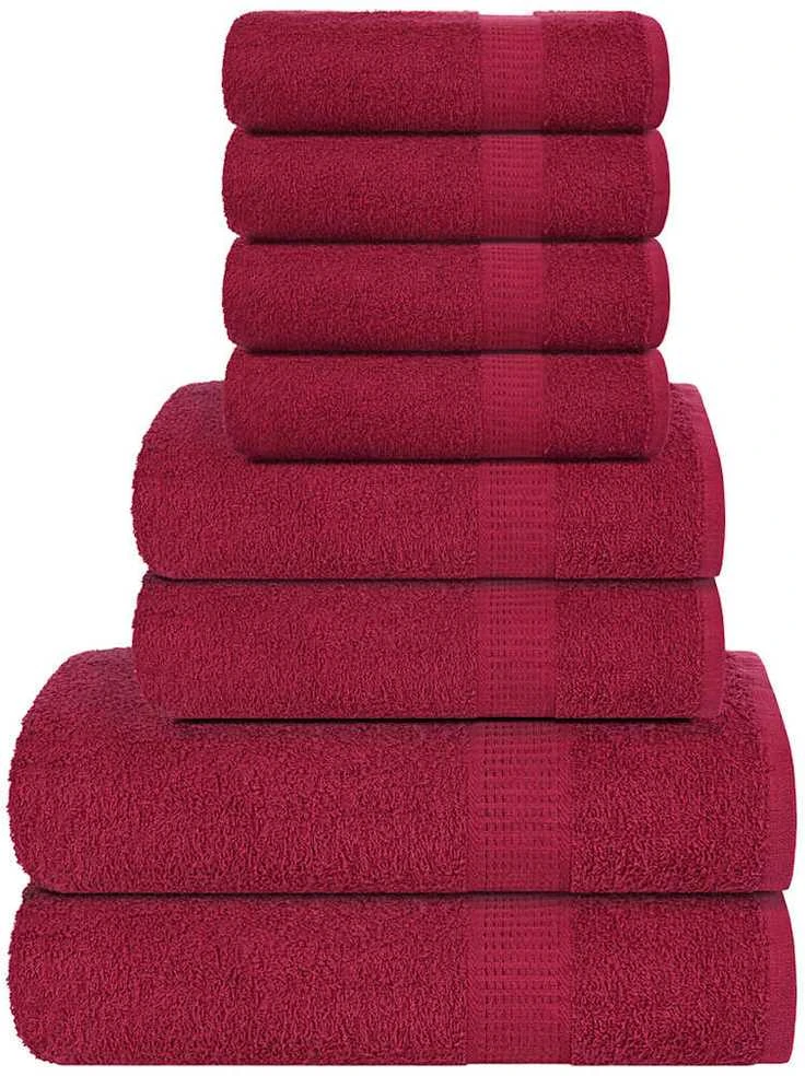 Rankšluostis Rankšluosčių rinkinys, 8vnt., raudoni, 100% medvilnė, 360g/m²