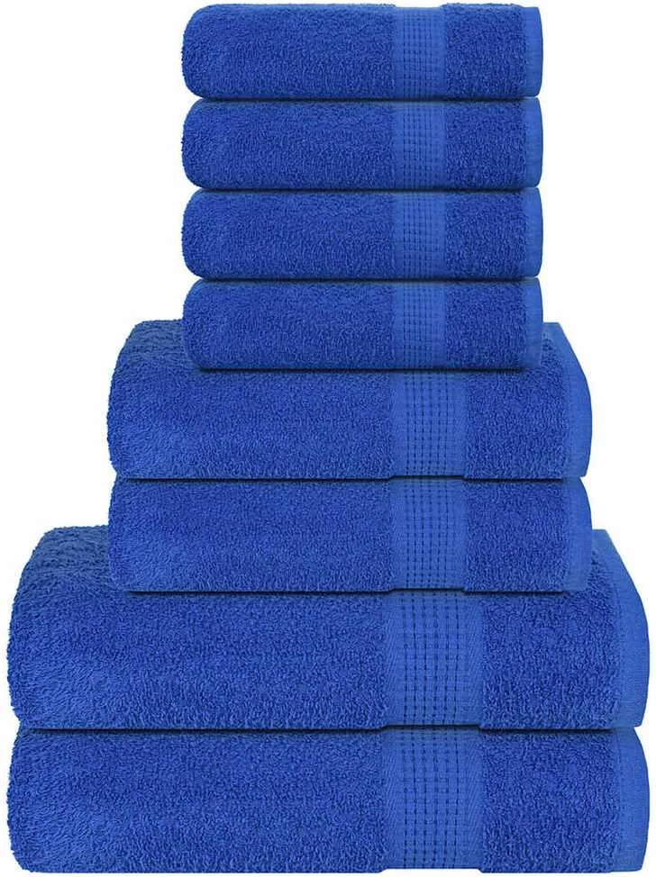 Rankšluostis Rankšluosčių rinkinys, 8vnt., mėlyni, 100% medvilnė, 360g/m²
