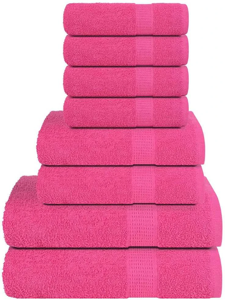 Rankšluostis Rankšluosčių rinkinys, 8vnt., rožiniai, 100% medvilnė, 360g/m²