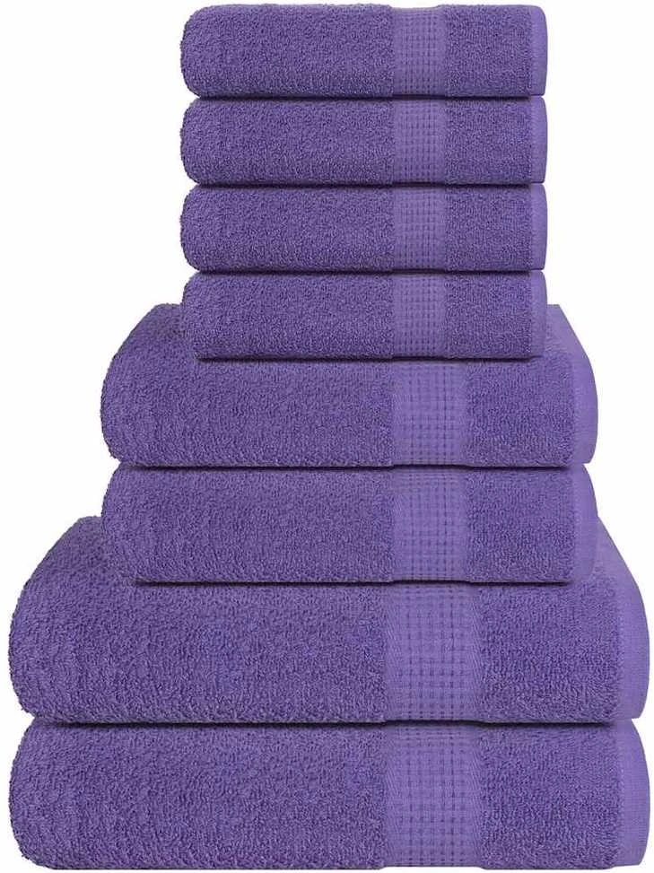 Rankšluostis Rankšluosčių rinkinys, 8vnt., violetiniai, medvilnė, 360g/m²