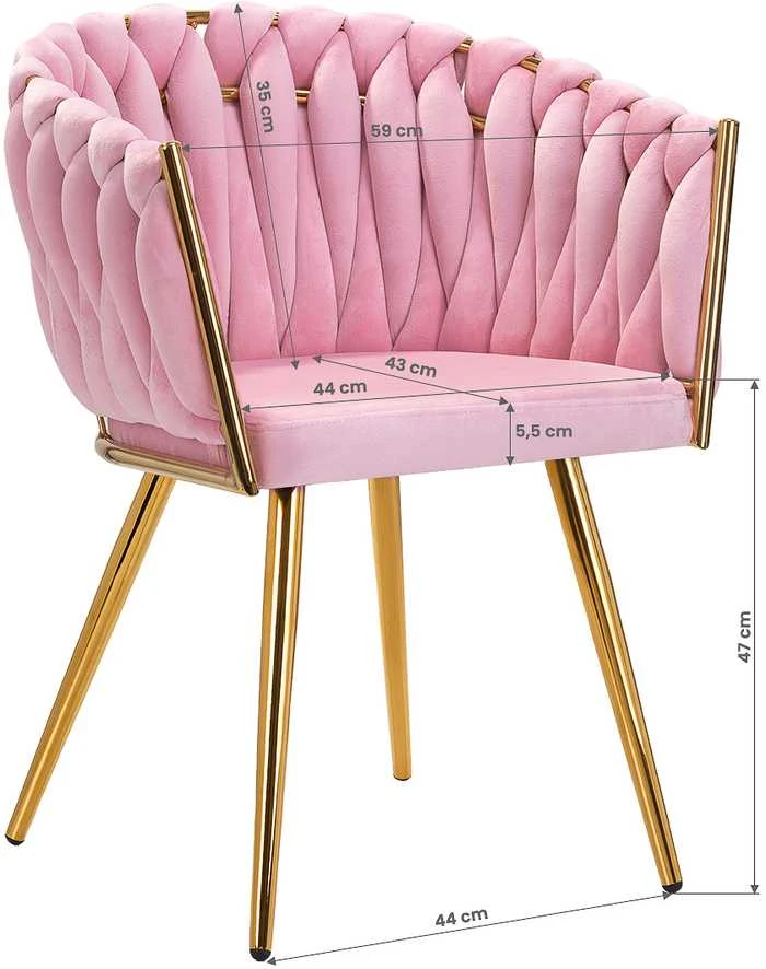 Activeshop Fotelis 4Rico QS-GW06G Velvet Rožinė