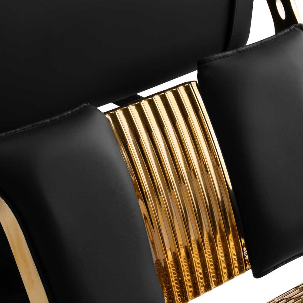 Activeshop Kirpyklos kėdė Barber Chair Gabbiano Leonardo Gold Juodas