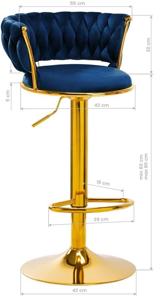 Activeshop Baro kėdė 4RICO ROMAN VELVET SEABLUE