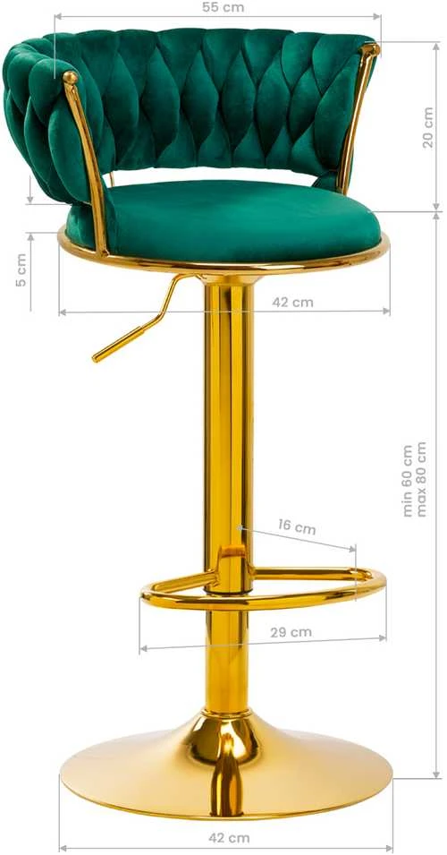 Activeshop Baro kėdė 4RICO ROMAN VELVET Žalias