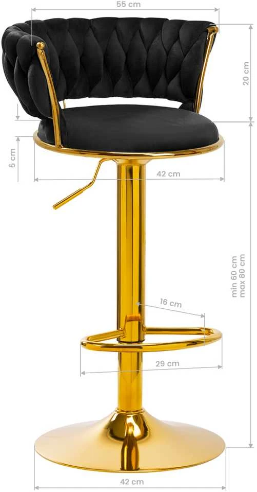 Activeshop Baro kėdė 4RICO ROMAN VELVET Juodas
