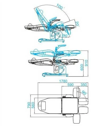 Activeshop Kosmetologinis elektrinis krėslas Azzurro 709A Pedi Baltas
