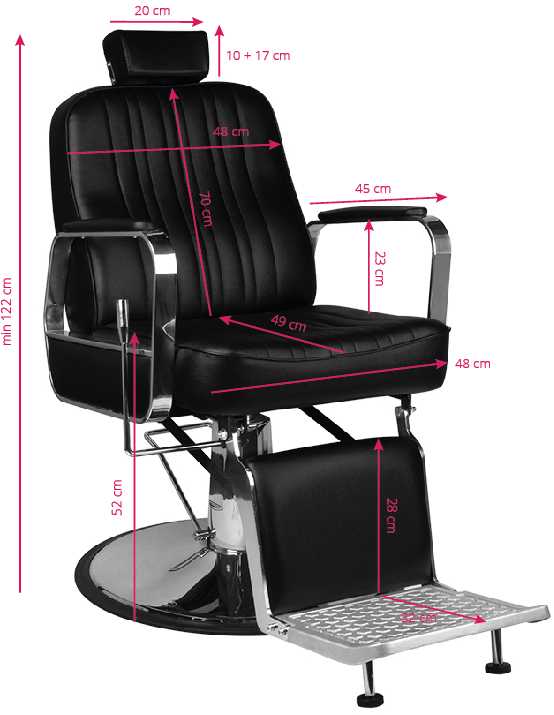 Activeshop Kirpyklos kėdė GABBIANO BARBER CHAIR PATRIZIO Juodas