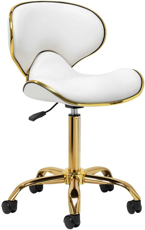 Activeshop Kosmetologinė meistro kėdutė Gabbiano Q-4599G Gold Baltas