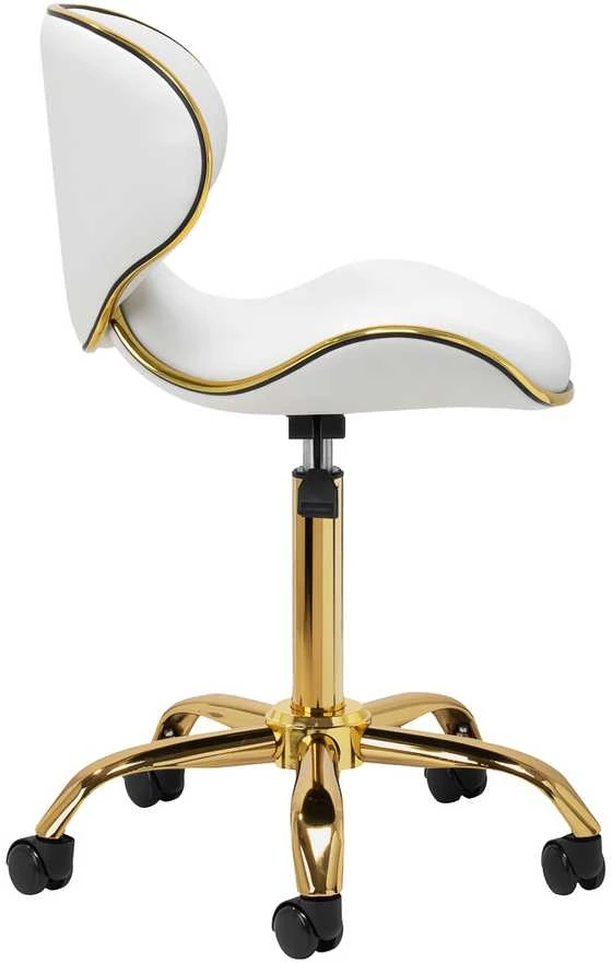 Activeshop Kosmetologinė meistro kėdutė Gabbiano Q-4599G Gold Baltas