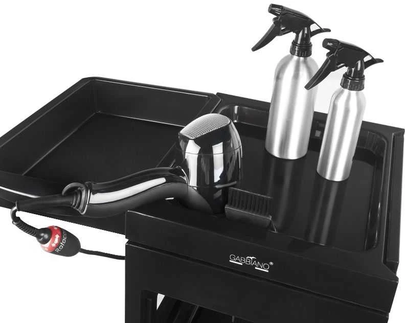 Activeshop Kirpėjo vežimėlis GABBIANO HAIRDRESSER HELPER 6 Juodas