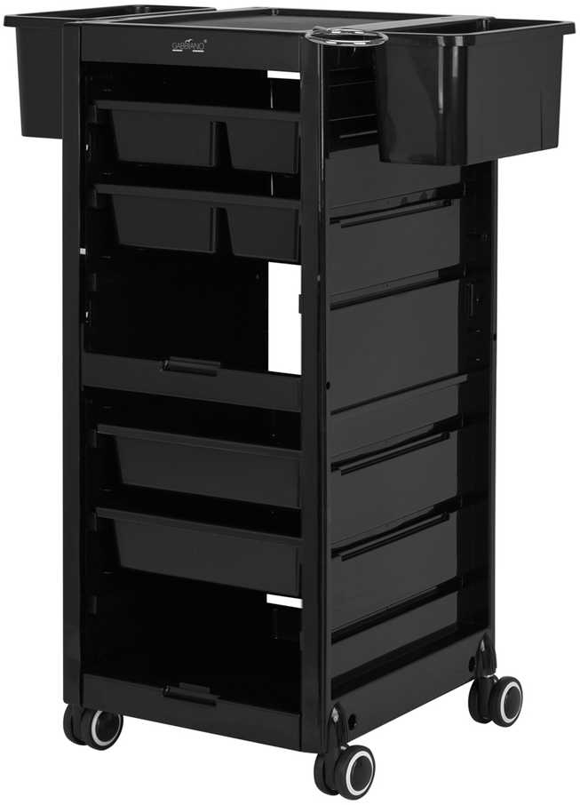 Activeshop Kirpėjo vežimėlis GABBIANO HAIRDRESSER HELPER 68A Juodas