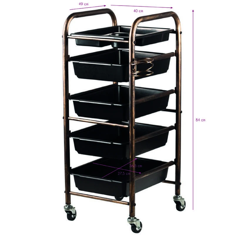 Activeshop Kirpėjo vežimėlis GABBIANO HAIRDRESSER HELPER GOLD