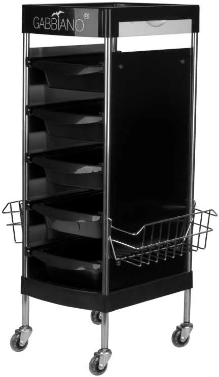 Activeshop Kirpėjo vežimėlis GABBIANO HAIRDRESSER HELPER FX11-E Juodas