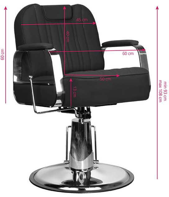 Activeshop Kirpyklos kėdė HAIRDRESSING CHAIR BARBER RUFO Juodas