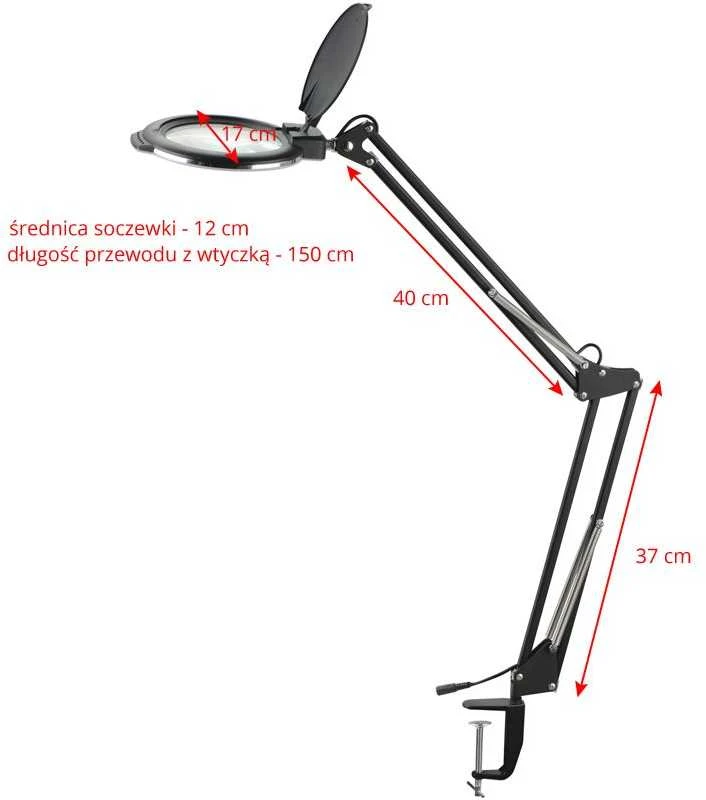 Activeshop Kosmetologinė LED lempa su lupa GLOW 5D 8W Baltas (tvirtinama prie stalo)