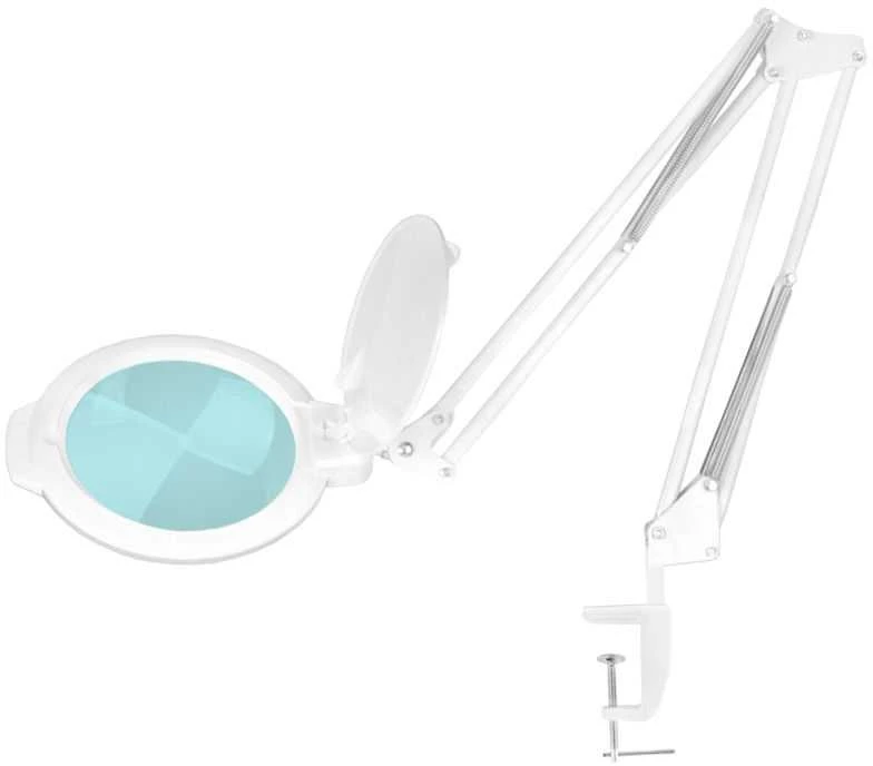 Activeshop Kosmetologinė LED lempa su lupa GLOW 5D 8W Baltas (tvirtinama prie stalo)