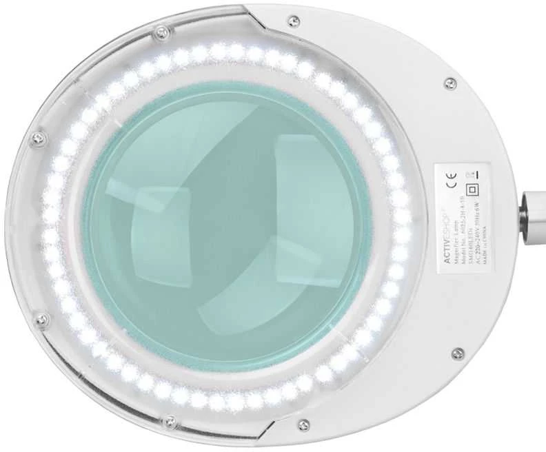 Activeshop Kosmetologinė LED lempa su lupa ELEGANTE 60LED 5D 6W (tvirtinama prie stalo)