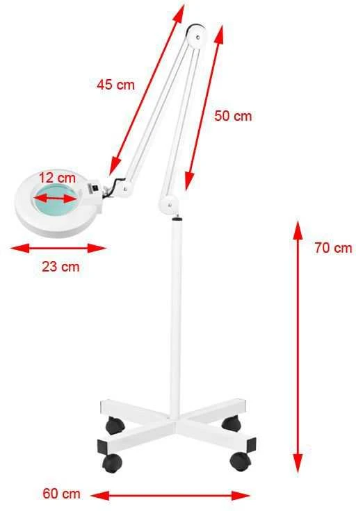 Kosmetologinė lempa su lupa ir stovu Activeshop S4 5D 22W, baltos spalvos