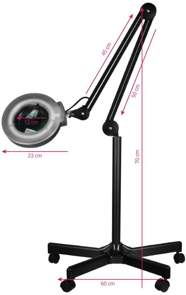 Activeshop Kosmetologinė LED lempa su lupa ir stovu 12W Juodas