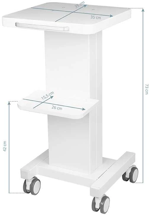 Activeshop Kosmetologinis vežimėlis - staliukas įrangai 090 Baltas