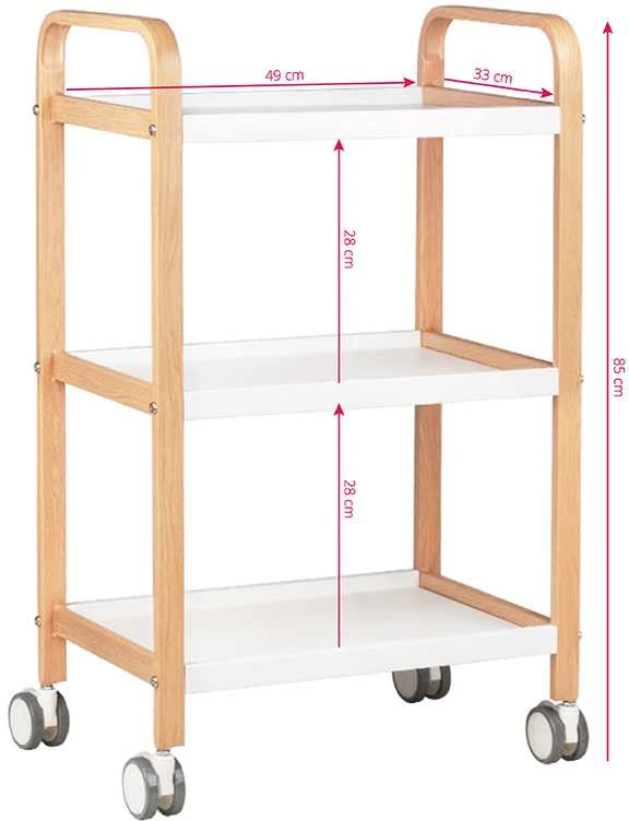 Activeshop Kosmetologinis vežimėlis BEAUTY WOOD