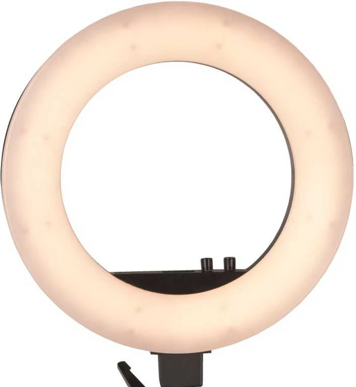 LED lempa makiažui su stovu RING LIGHT 18" 48W Juoda