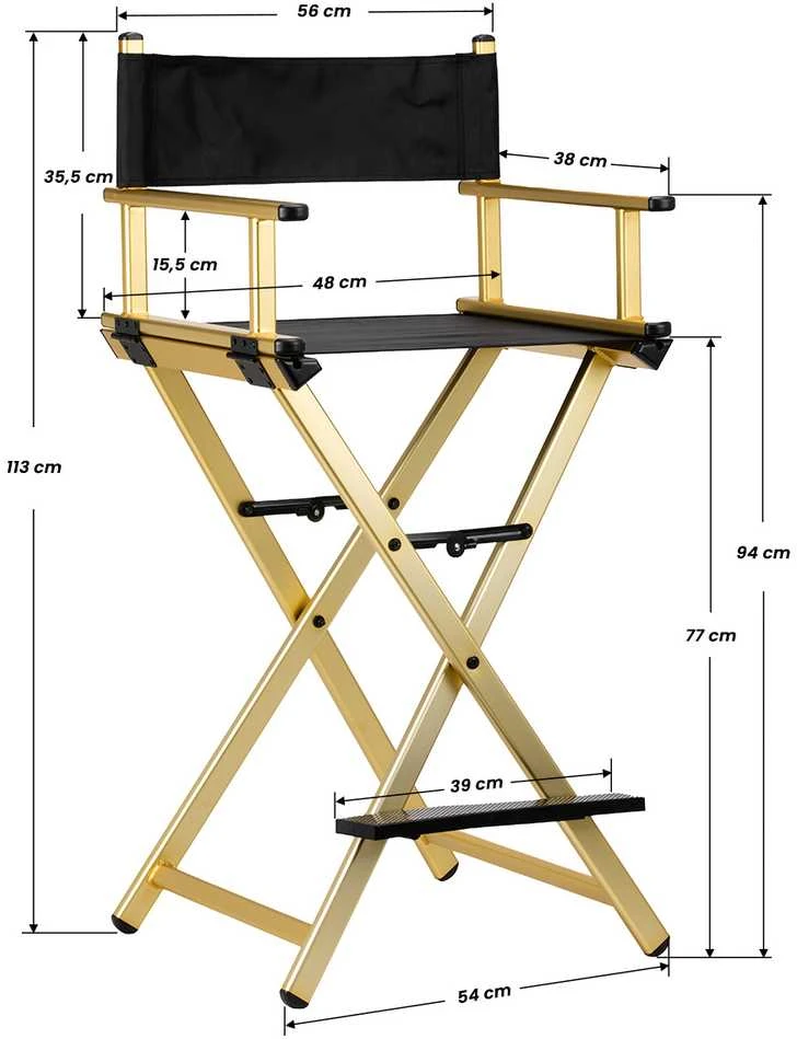 Activeshop Makiažo kėdė MAKE-UP CHAIR ALU GOLD