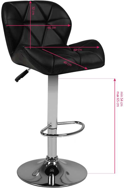 Activeshop Baro kėdė BELISSIMO ECO LEATHER CHROME Juodas
