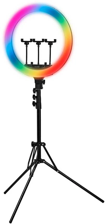 Activeshop Kosmetologinė LED lempa makiažui su stovu GLOW RING RGB LIGHT 18" 45W