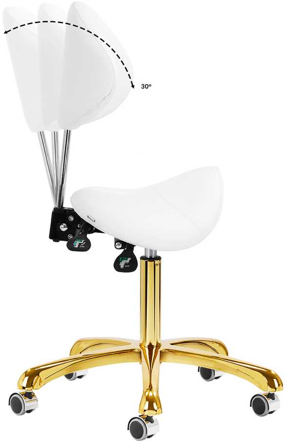 Activeshop Kosmetologinė meistro kėdutė Giovanni 1004 Gold Baltas