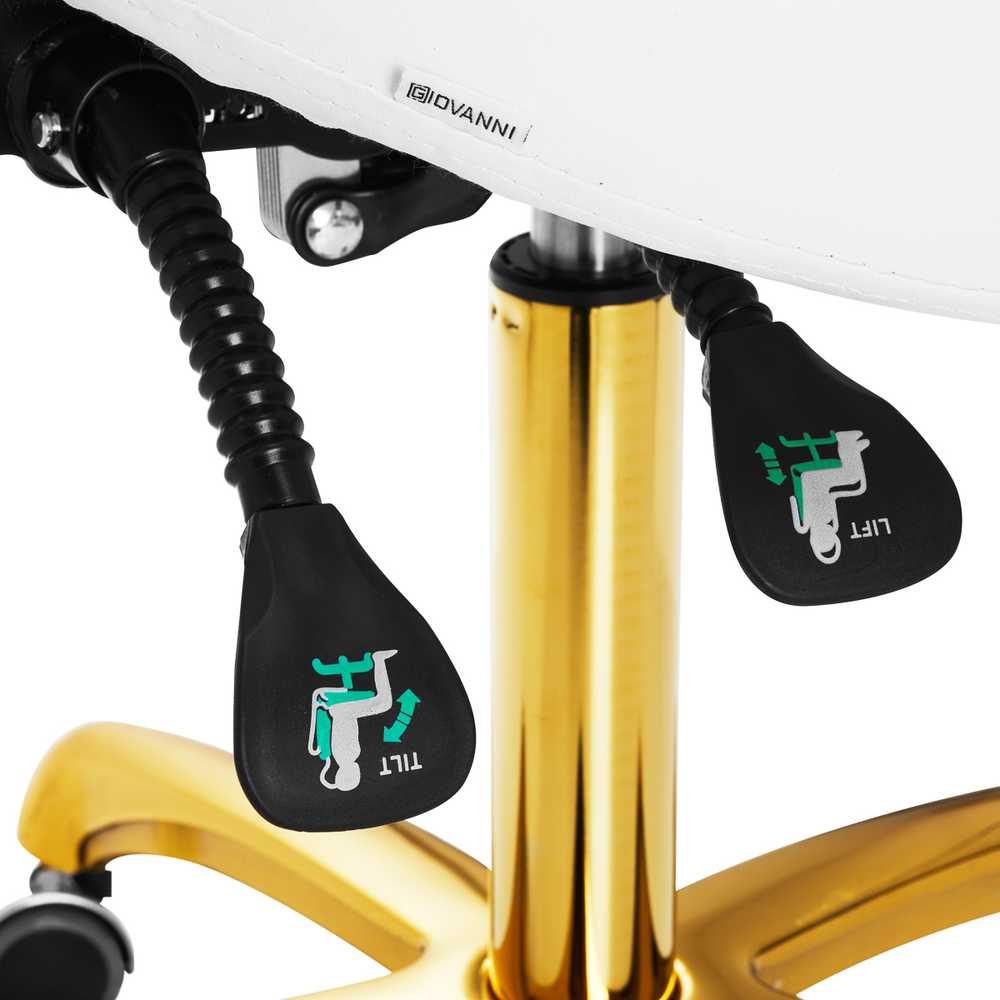 Activeshop Kosmetologinė meistro kėdutė Giovanni 1004 Gold Baltas