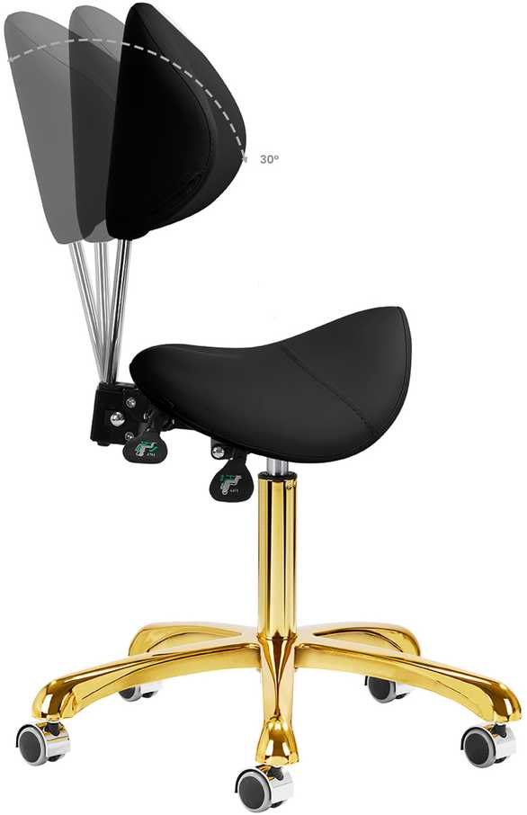 Activeshop Kosmetologinė meistro kėdutė Giovanni 1004 Gold Juodas