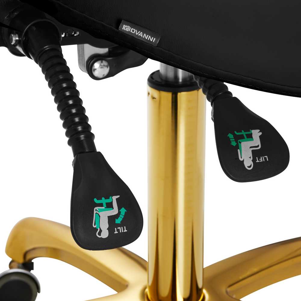 Activeshop Kosmetologinė meistro kėdutė Giovanni 1004 Gold Juodas