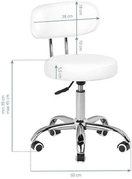 Activeshop Kosmetologinė pedikiūro kėdutė BEAUTY STOOL PEDICURE Baltas HYDRAULIC 39-45CM